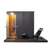 KUUT sauna with steam room outdoor 2 person, front view