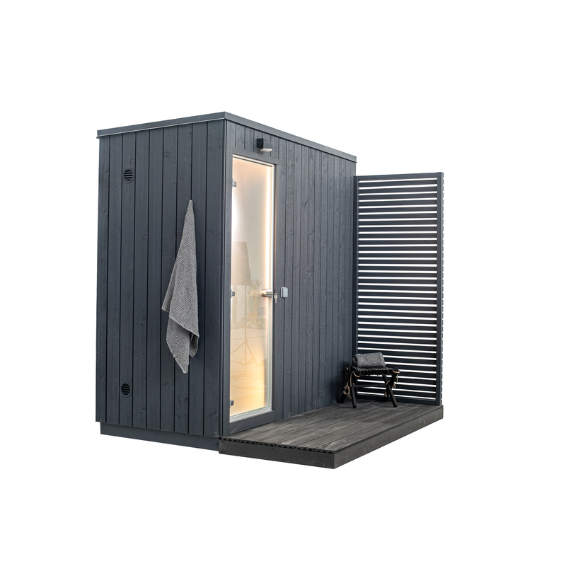 KUUT sauna with steam room installed outdoors