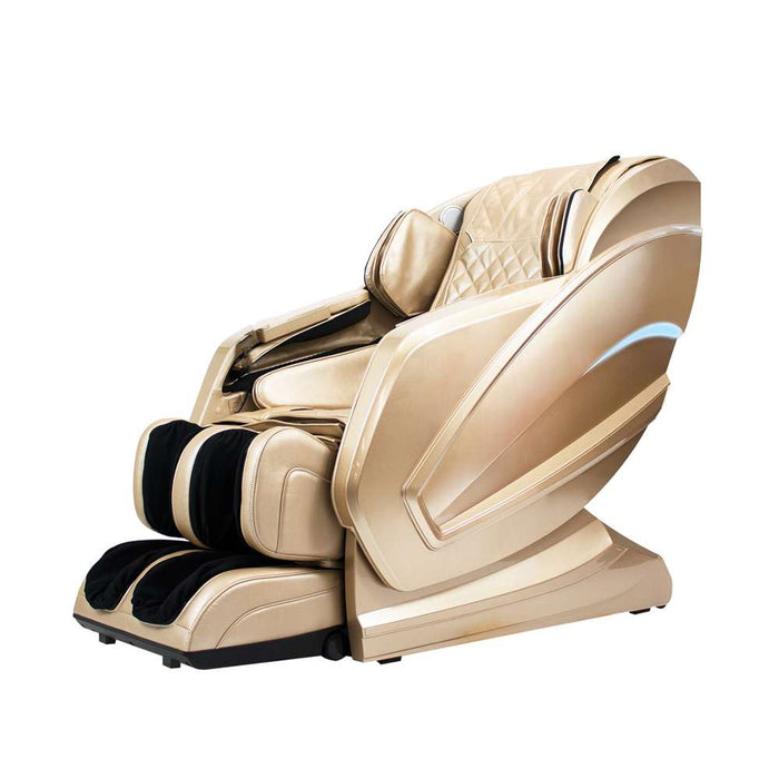 Sasaki 10 Series Royal Queen 4D massage chair in champagne gold, front view