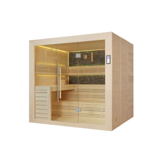 Fonteyn Luxor 220 black stone sauna interior seating