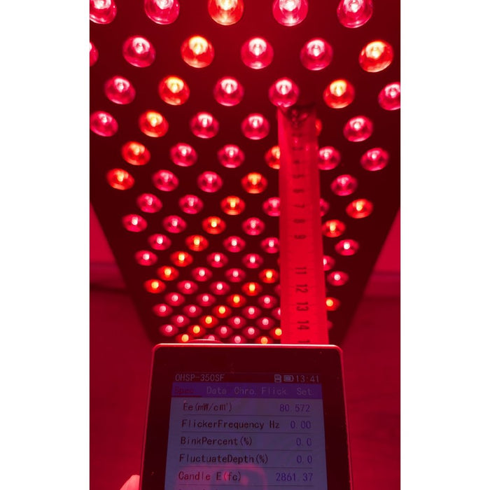Mito Light red light therapy panel, close-up of light emission