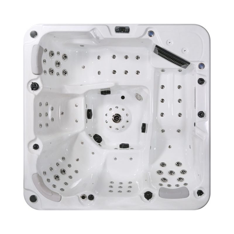 North River Spas Grand River 5 person hot tub with 100 jets, front view