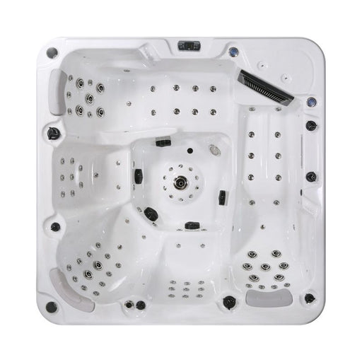 North River Spas Grand River 5 person hot tub with 100 jets, front view