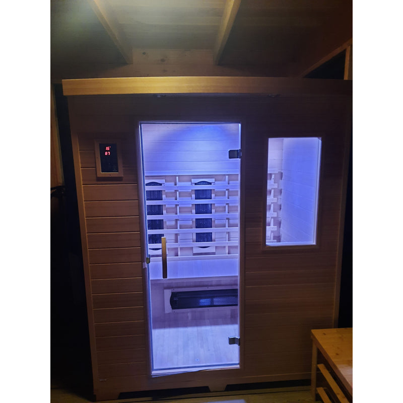 Fonteyn Bella 3 person infrared sauna, exterior wood finish