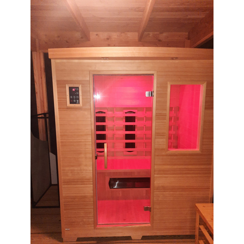 Fonteyn Bella 3 person infrared sauna interior seating
