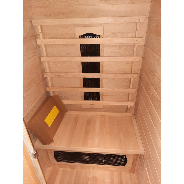 Fonteyn Bella 1 person infrared sauna, angled view