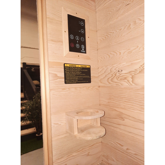Fonteyn Bella 1 person infrared sauna interior with backrest