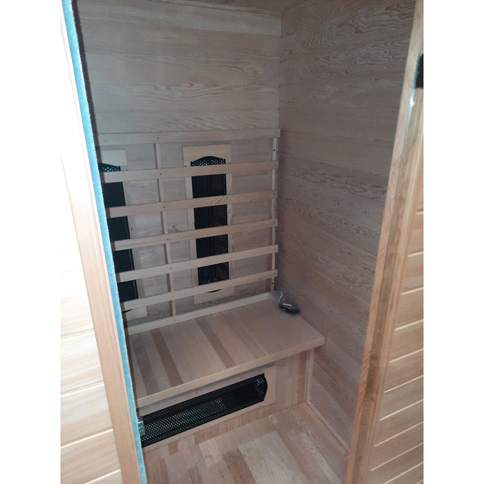 Fonteyn Bella 2 person infrared sauna, angled view