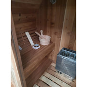 Fonteyn Rustic 4ft barrel sauna, exterior cedar wood finish