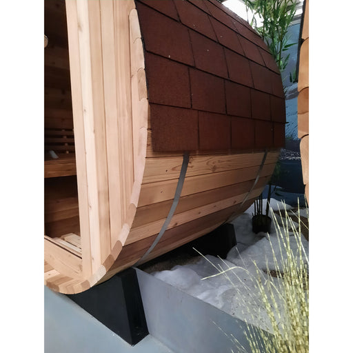 Fonteyn Rustic 4ft barrel sauna interior seating