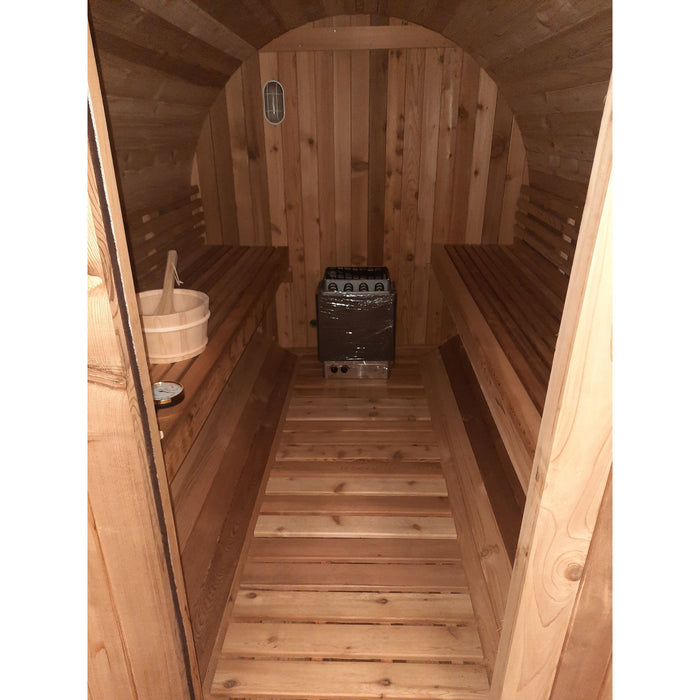 Fonteyn Rustic Red Cedar 8ft Barrel Sauna 6 Person