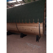 Fonteyn Rustic 8ft barrel sauna, rear view