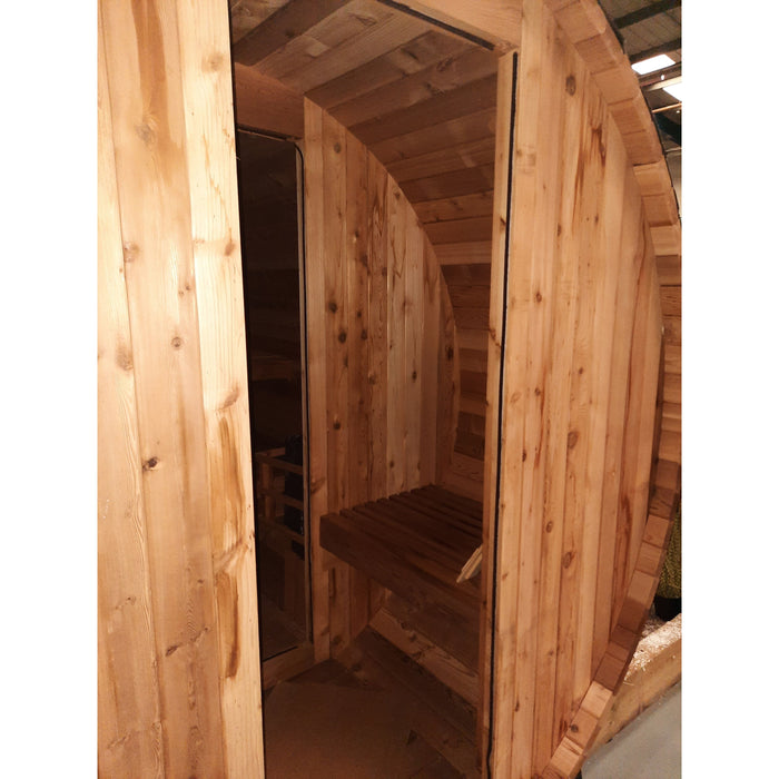 Fonteyn Grandview barrel sauna door detail