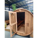 Fonteyn Panorama 1800 barrel sauna, exterior cedar wood finish