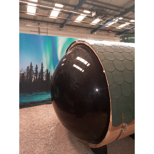 Fonteyn Panorama 2400 red cedar barrel sauna 6 person, front view