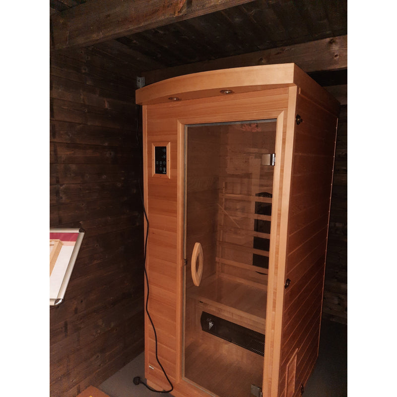 Fonteyn Bella 1 person infrared sauna, close-up detail