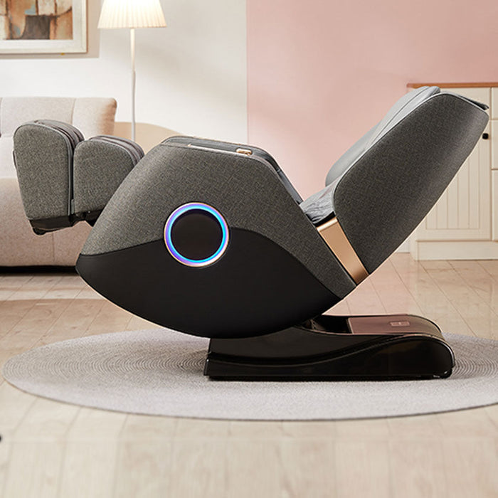 VComfort Kalkoona Max SL 3D Shiatsu massage chair in black, reclined position