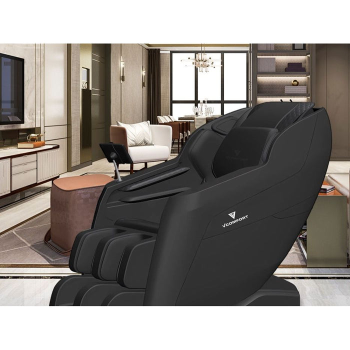 VComfort Medifit massage chair in black, side view