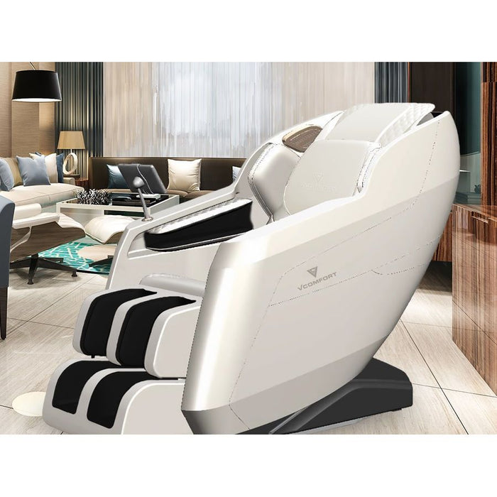 VComfort Medifit massage chair in black, angled view