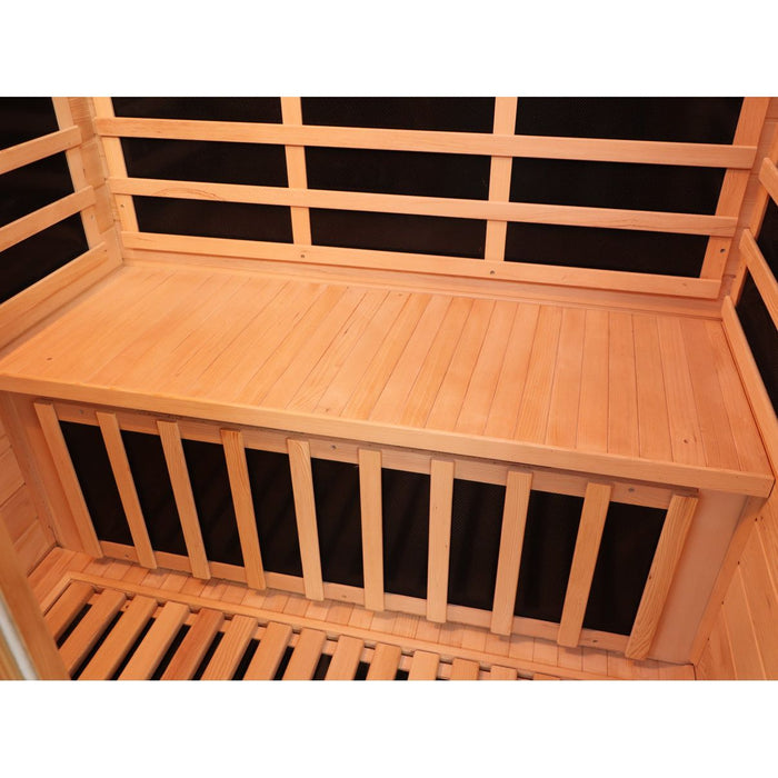 Canadian Spa Company Tremblant infrared sauna interior bench seating