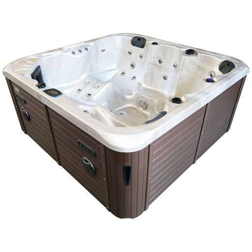 Jaquar Breva 5 person hot tub with 52 jets, front view