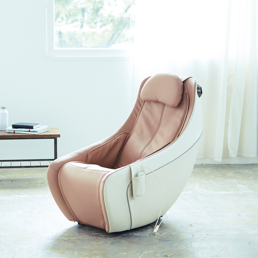 Synca CirC massage chair in black, angled view