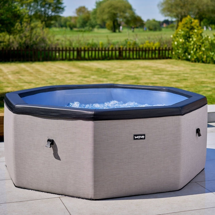Wave Como 6 Person hot tub in pebble white, without cover