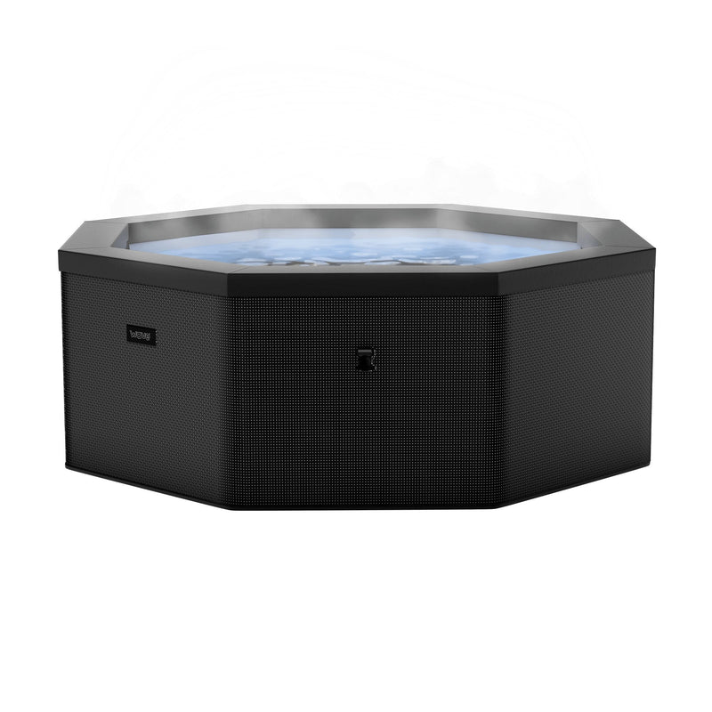 Wave Como 6 Person hot tub in charcoal black, full view