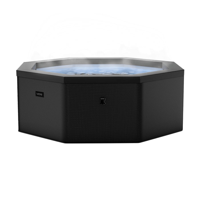 Wave Como 6 Person hot tub in charcoal black, full view