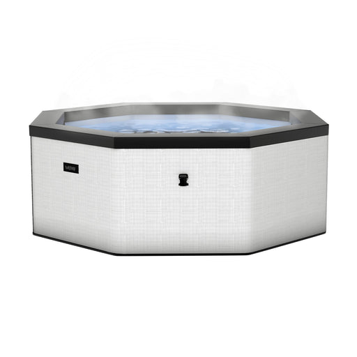Wave Como 6 Person hot tub in pebble white, full view