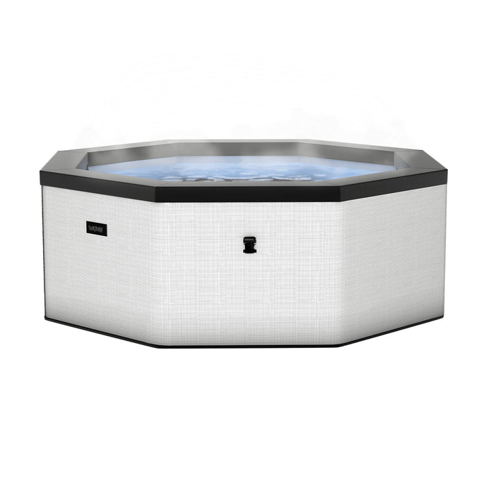Wave Como 6 Person hot tub in pebble white, full view