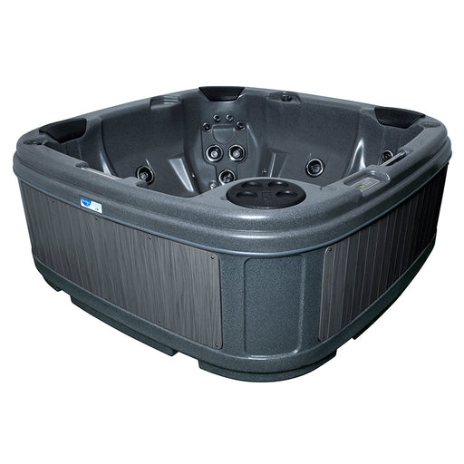 RotoSpa DuraSpa S380 Ultra 6 person hot tub in dark grey, front view