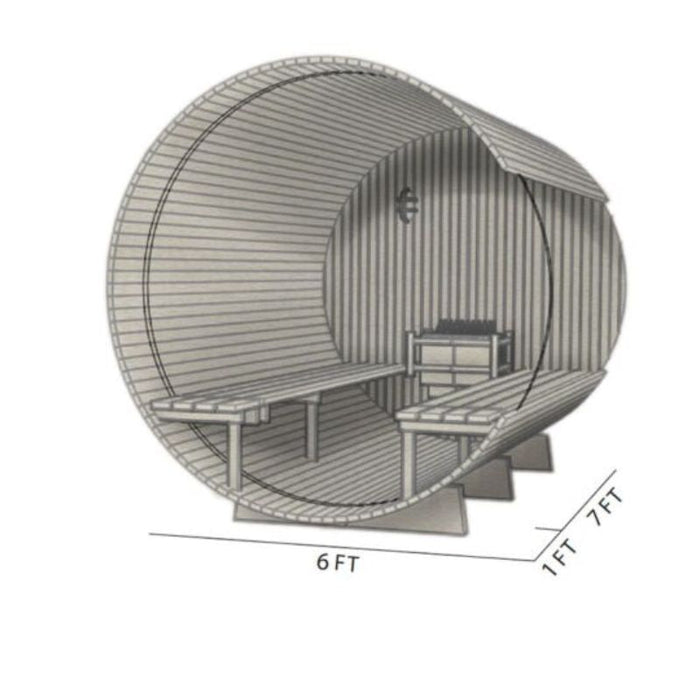 Fonteyn Rustic Red Cedar Barrel Sauna 6ft