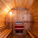 Fonteyn Rustic red cedar barrel sauna, exterior detail