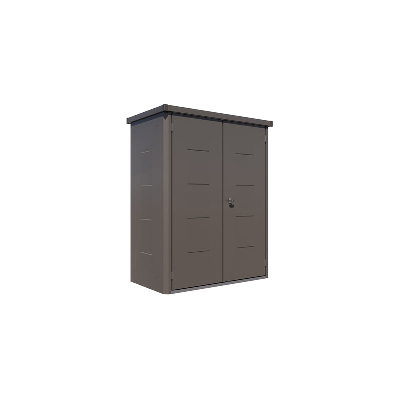 Telluria Giarmadio tall garden storage cabinet in anthracite, 193cm high with double doors closed