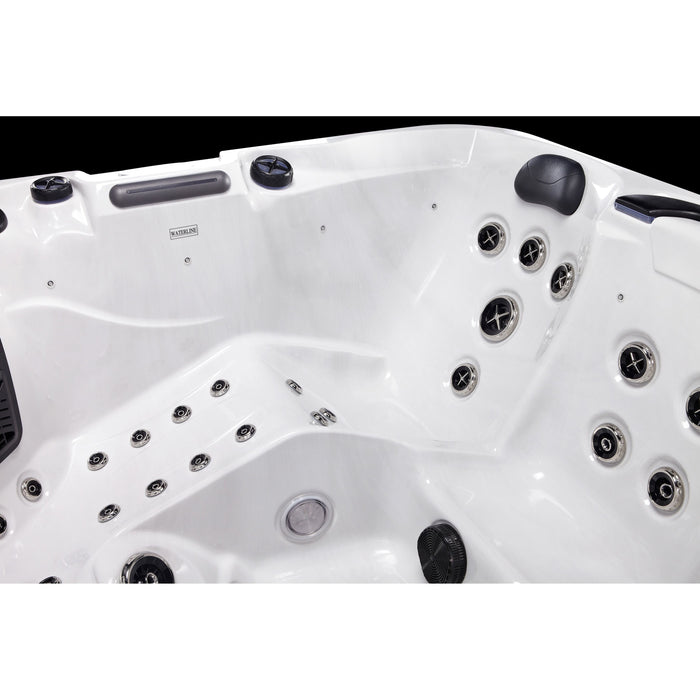 Rhodes hot tub interior seating and jets