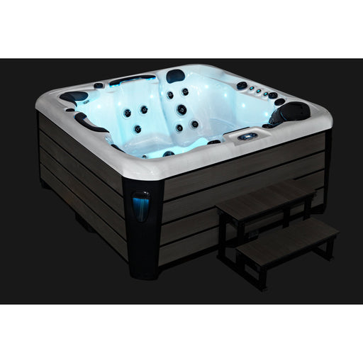 Rhodes 5 person hot tub with 54 jets, front view