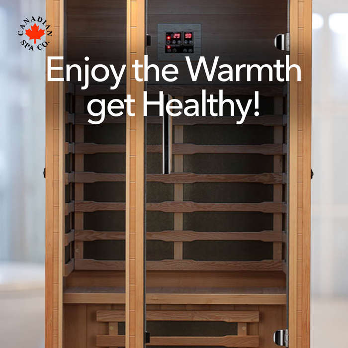 Canadian Spa Company Chilliwack infrared sauna interior with LED lighting