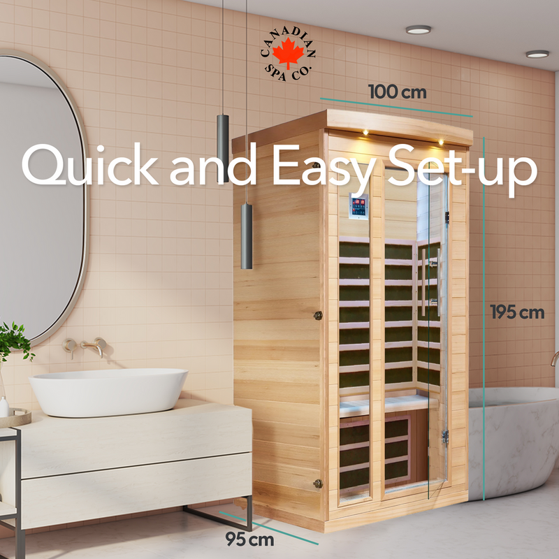 Canadian Spa Company Chilliwack infrared sauna, angled view