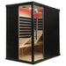 Miracle premium Infrared sauna with black exterior and wooden interior 