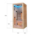 Miracle Sauna 1 person infrared sauna dimensions diagram