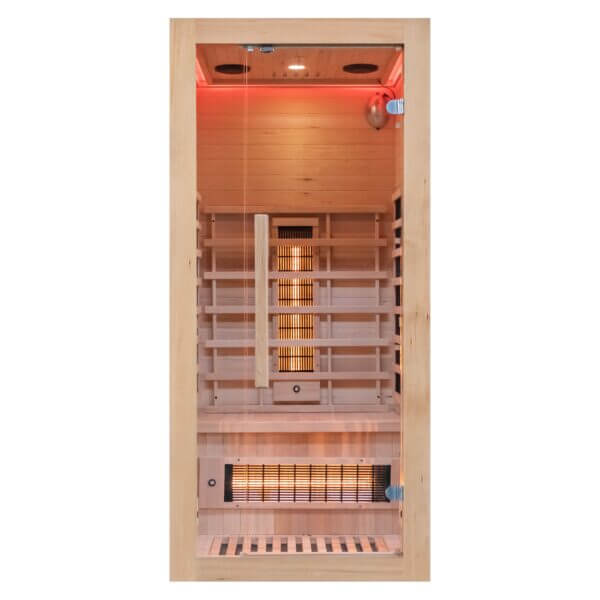 Miracle Sauna 1 person far infrared sauna, full front view