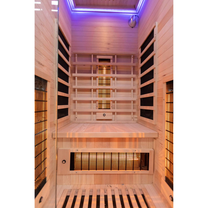 Miracle Sauna 1 person infrared sauna interior seating