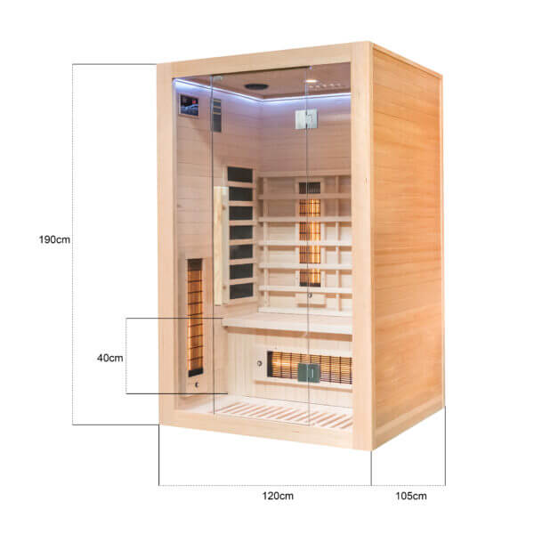 Miracle sauna 2 person far infrared dimensions