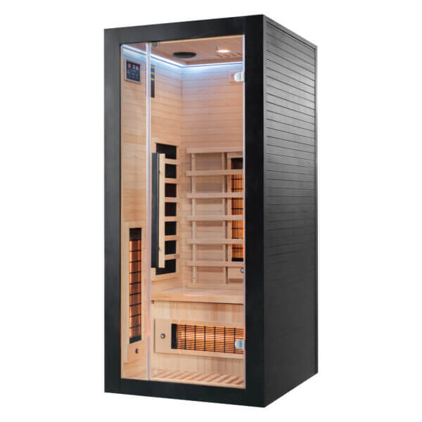 UK lux 1 person far infrared sauna with black exterior