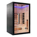 black frame 2 person uk lux Infrared sauna with glass door