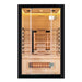 far Infrared sauna with wooden interior and black frame