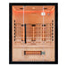 miracle sauna uk lux 3 person Infrared sauna with wooden interior and visible heating elements.