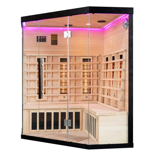 miracle sauna 4 person corner sauna side view