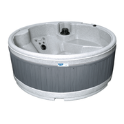 RotoSpa Orbis Round hot tub in light grey with grey panels